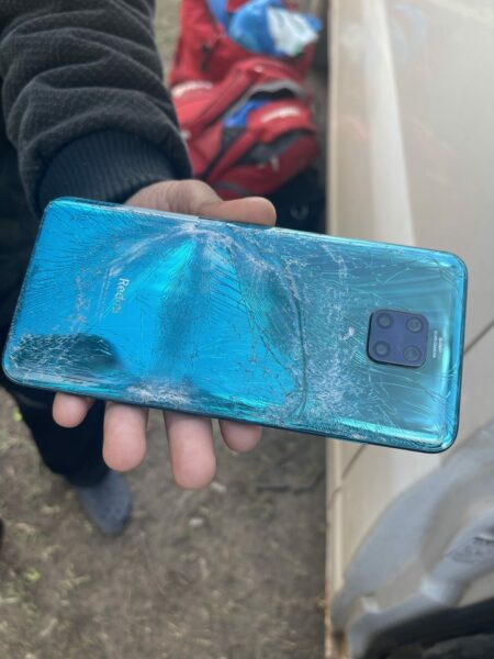 Phone smashed by Hungarian Police