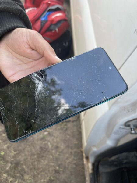 Phone smashed by Hungarian police